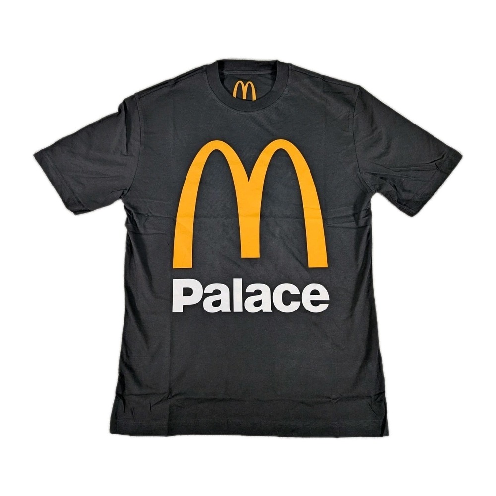 Palace‎ x McDonalds Logo Tee Shirt Size Medium Black Yellow Crew Neck New